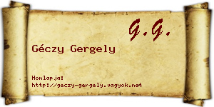 Géczy Gergely névjegykártya